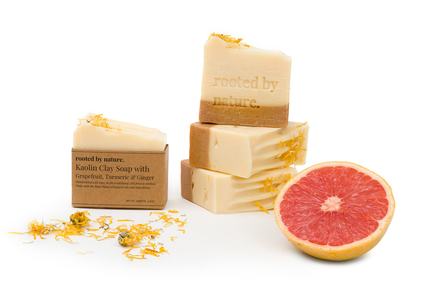 Kaolin Clay Soap with Grapefruit, Turmeric & Ginger